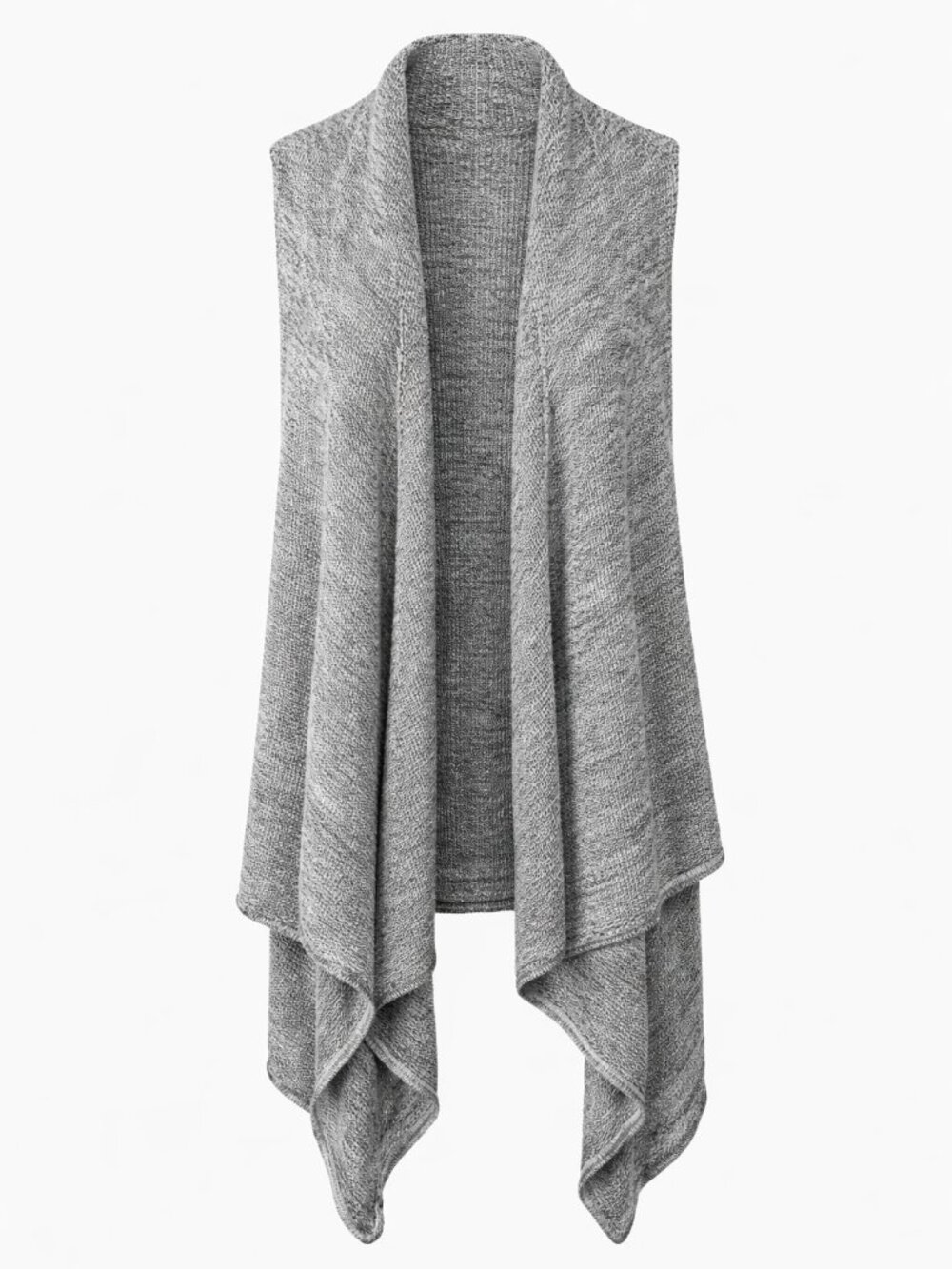 Olive + Oak Black White Marled‎ Open Front Cardigan Vest L